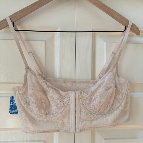 NWT Intimately Free People Lace Underwire Corset Front Hook Bustier bra large - Picture 2 of 12